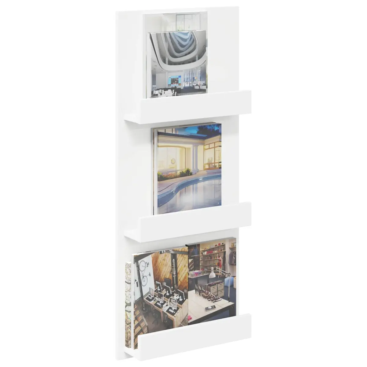 Magazine Rack with Shelf for Living Room Office Bedroom 43cm