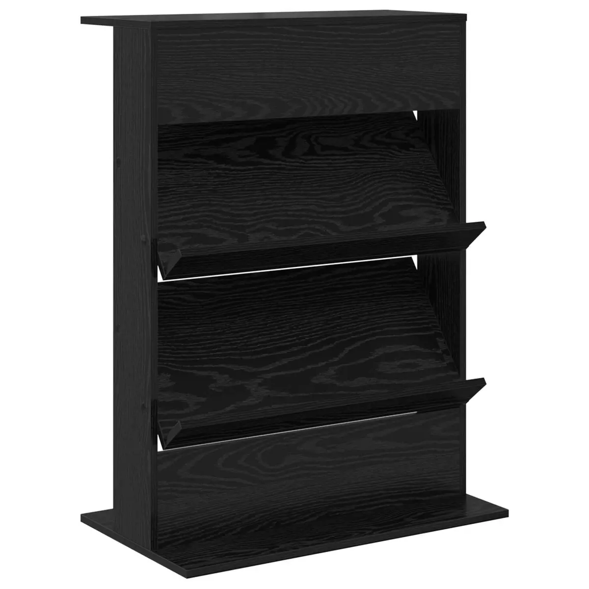 Magazine Rack Living Room Black Oak Engineered Wood Organiser