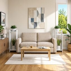 Plant Stand Set: 2 Pcs, 30 x 30 x 100 cm, White