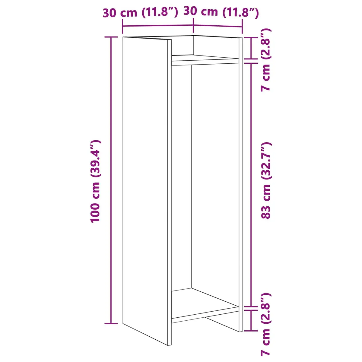 Plant Stand Indoor 30 x 30 x 100 cm Vertical Display Organizer 2 pcs White