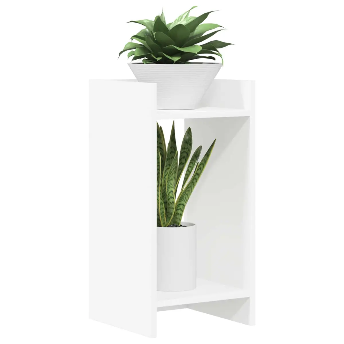 Plant Stand Indoor 30x30x60cm 2 Pcs White Engineered Wood Display Shelf