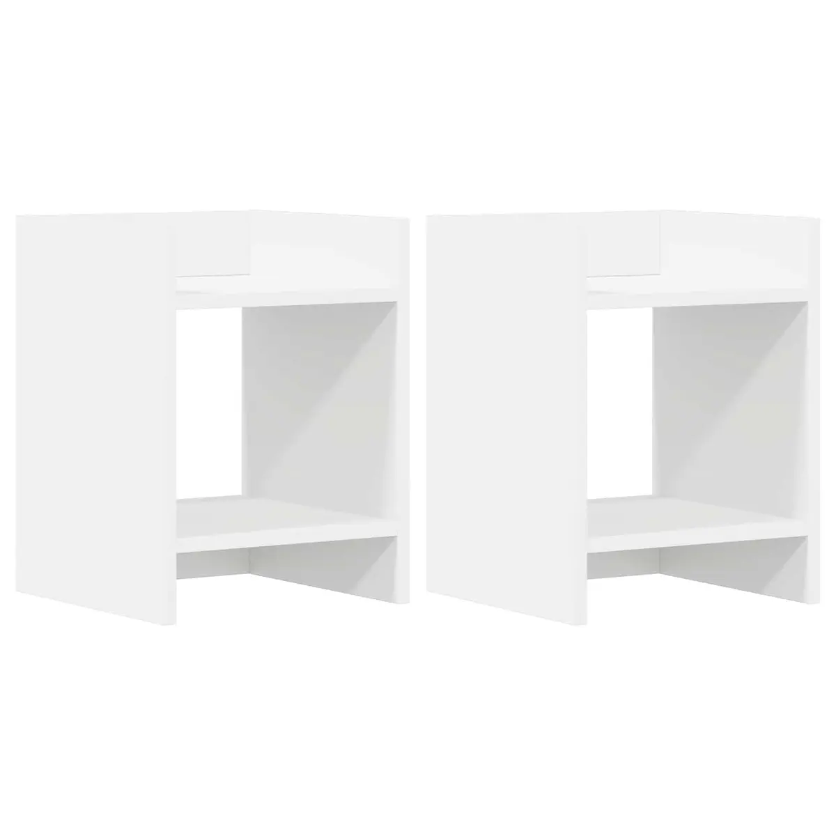 Plant Stand Indoor 30x30x40cm 2 Pieces White Modern Decor Display Shelf