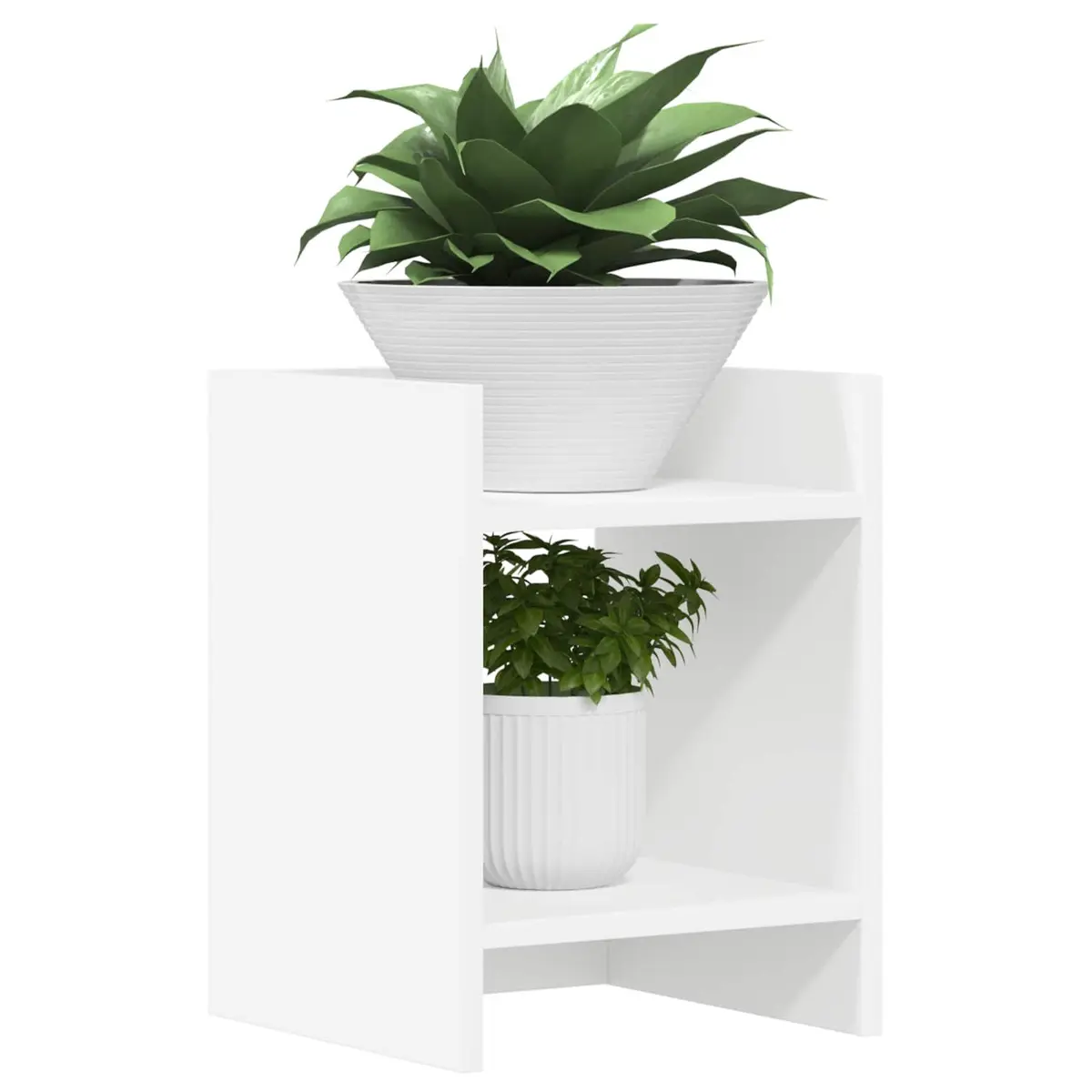 Plant Stand Indoor 30x30x40cm 2 Pieces White Modern Decor Display Shelf