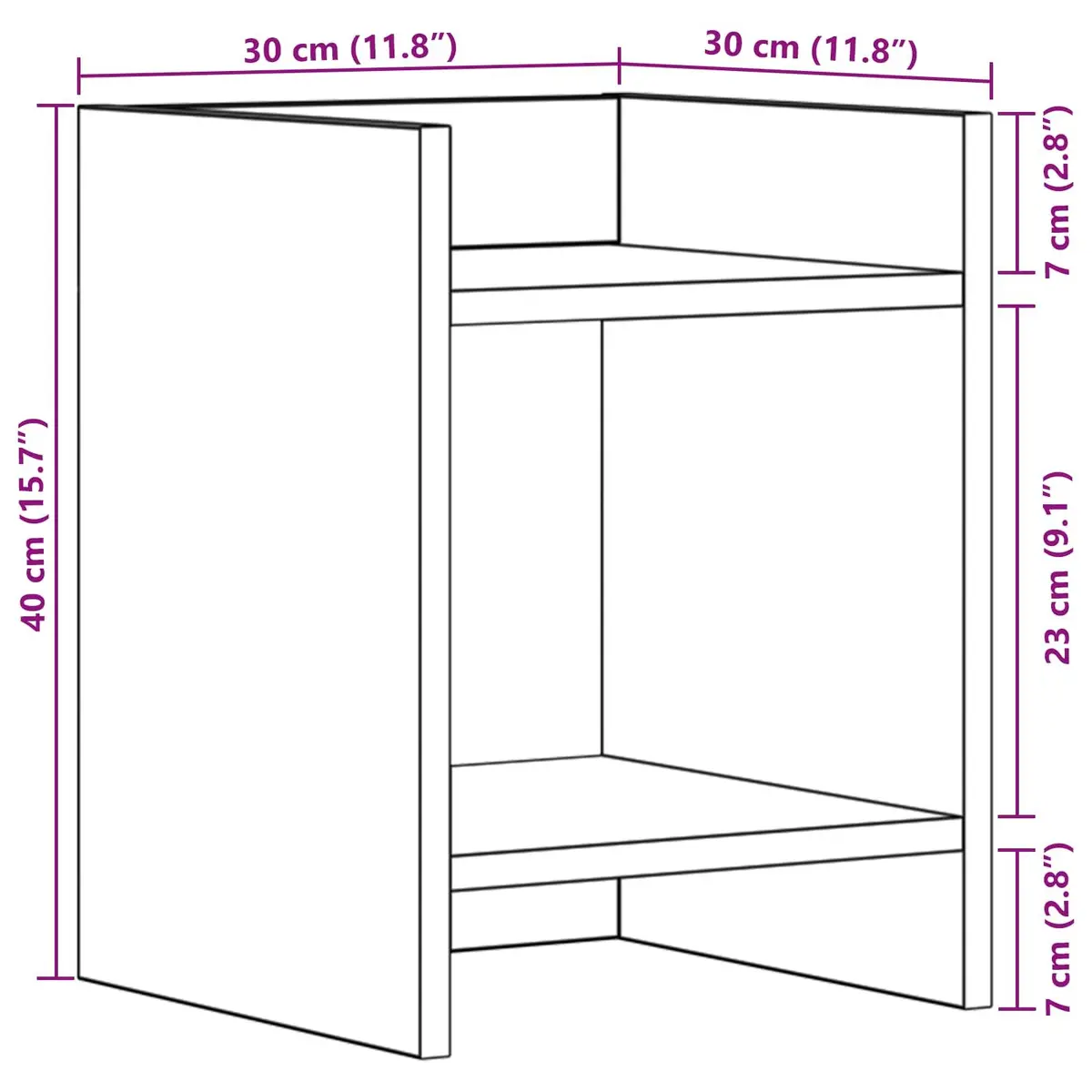 Plant Stand Indoor 30x30x40cm 2 Pieces White Modern Decor Display Shelf