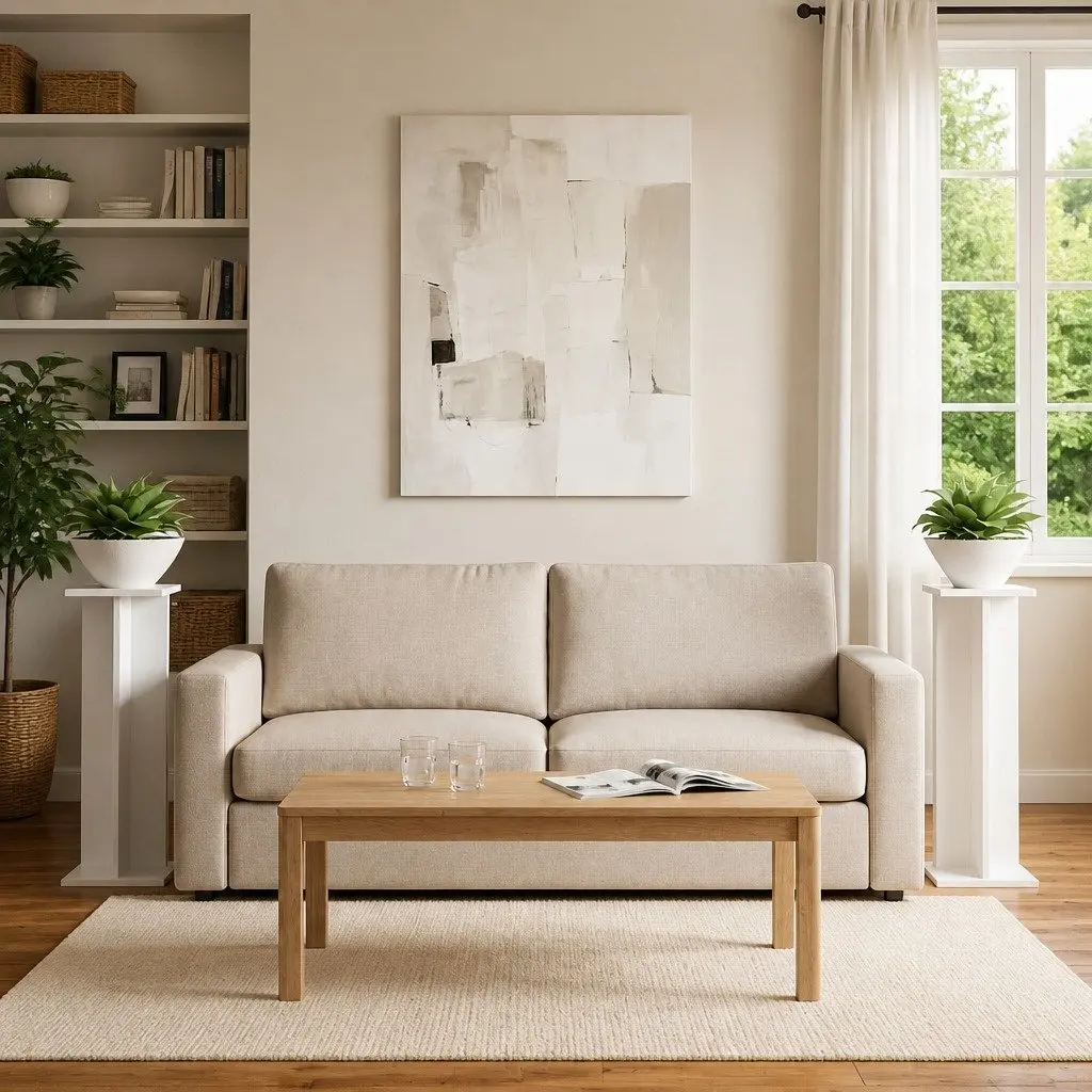 2-Piece White Plant Stand Set