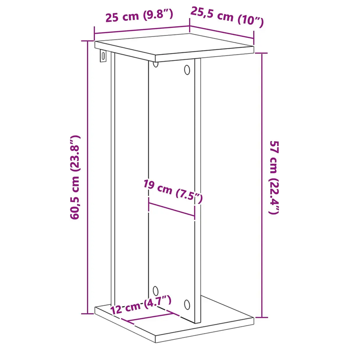 Plant Stand 2 pcs White 25 x 25.5 x 60.5 cm Multi-Tier Engineered Wood Indoor