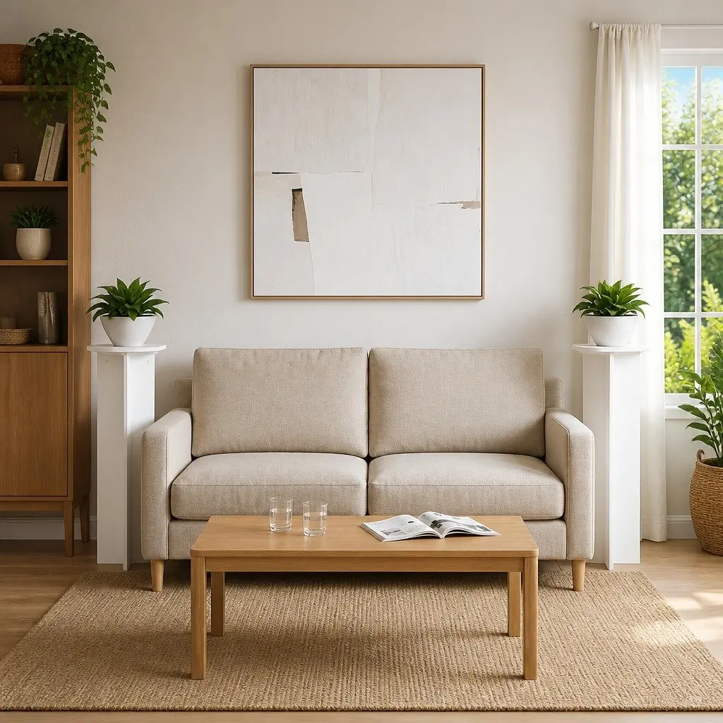 Plant Stand Indoor 2 Piece White Modern Contemporary Ø40 x 100 cm
