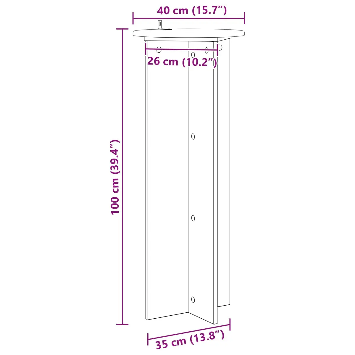 Plant Stand Indoor 2 Piece White Modern Contemporary Ø40 x 100 cm