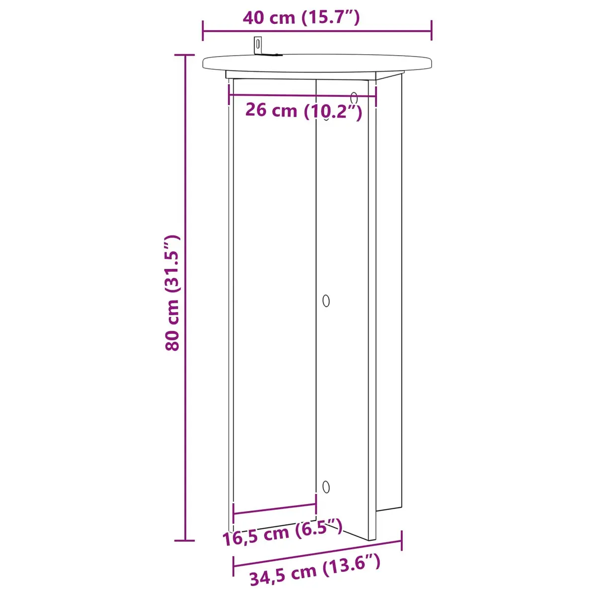 Plant Stand 2 pcs White Modern Design Indoor Engineered Wood Ø40 x 80 cm