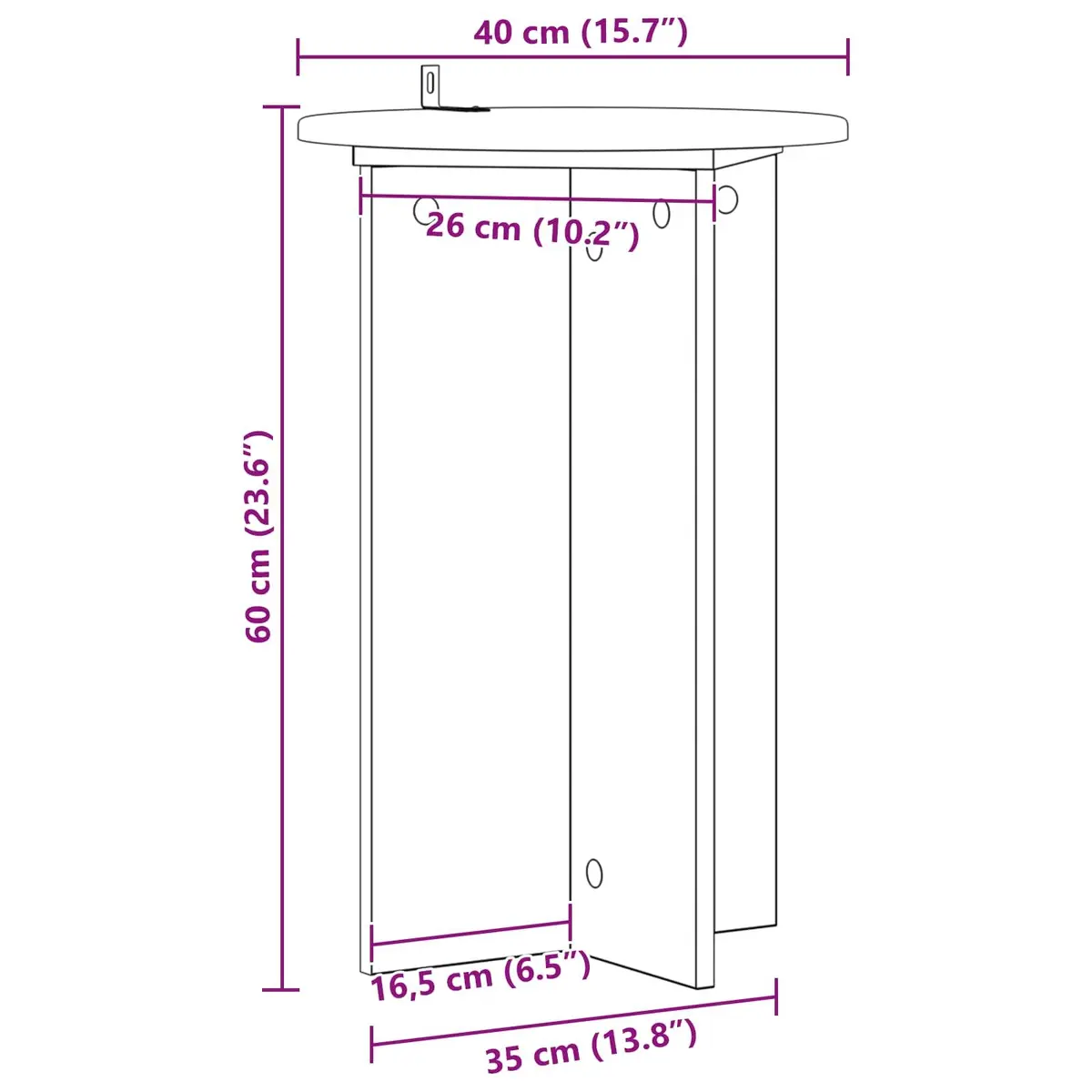 White Plant Stand Set, Ø40 cm, Indoor Use