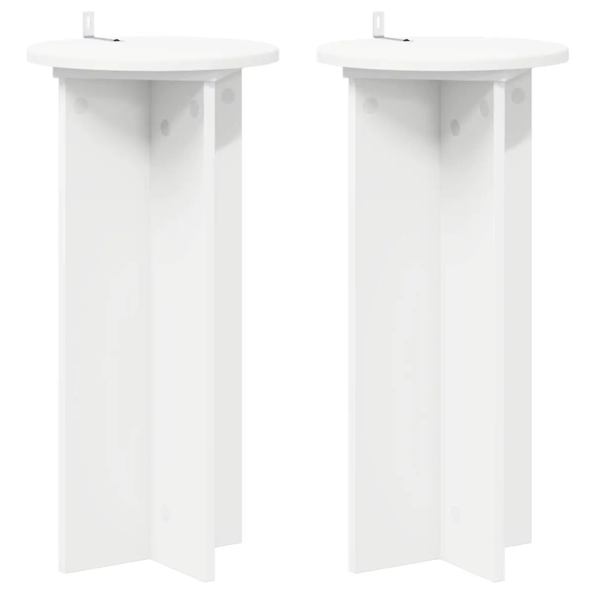 Plant Stand Indoor Use Set of 2 White Ø29.5 x 60 cm Modern Engineered Wood Display