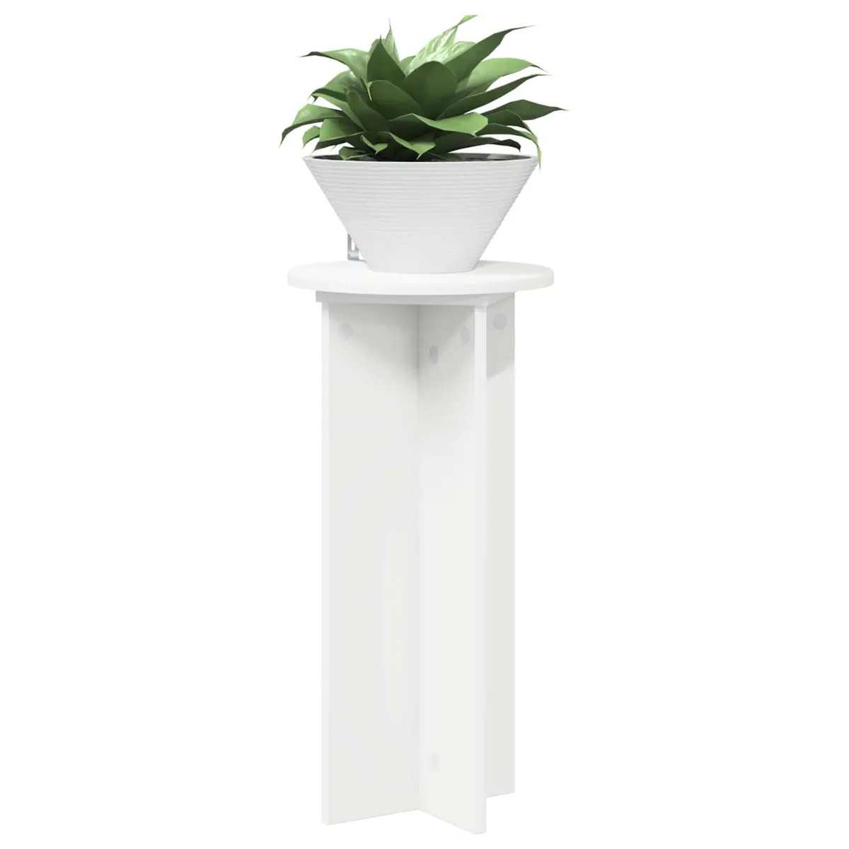 Plant Stand Indoor Use Set of 2 White Ø29.5 x 60 cm Modern Engineered Wood Display