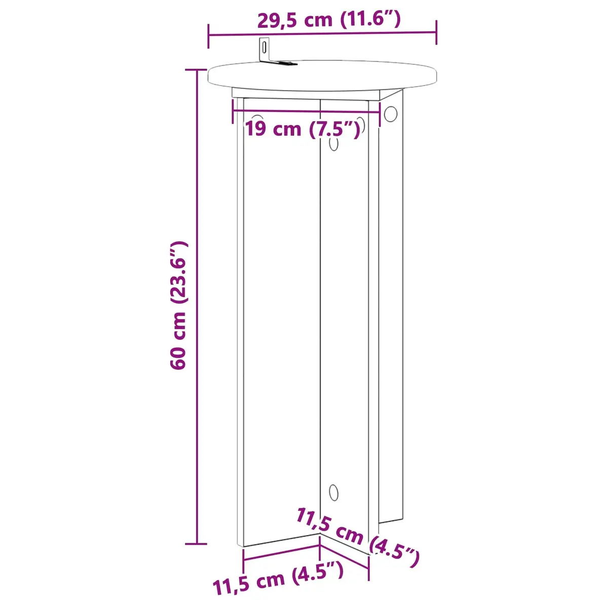 Plant Stand Indoor Use Set of 2 White Ø29.5 x 60 cm Modern Engineered Wood Display