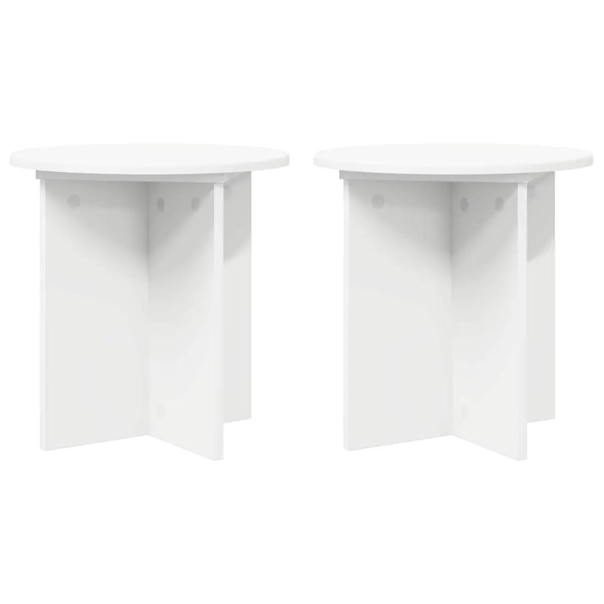 Plant Stand 2 Pieces White Ø40 x 40cm Engineered Wood