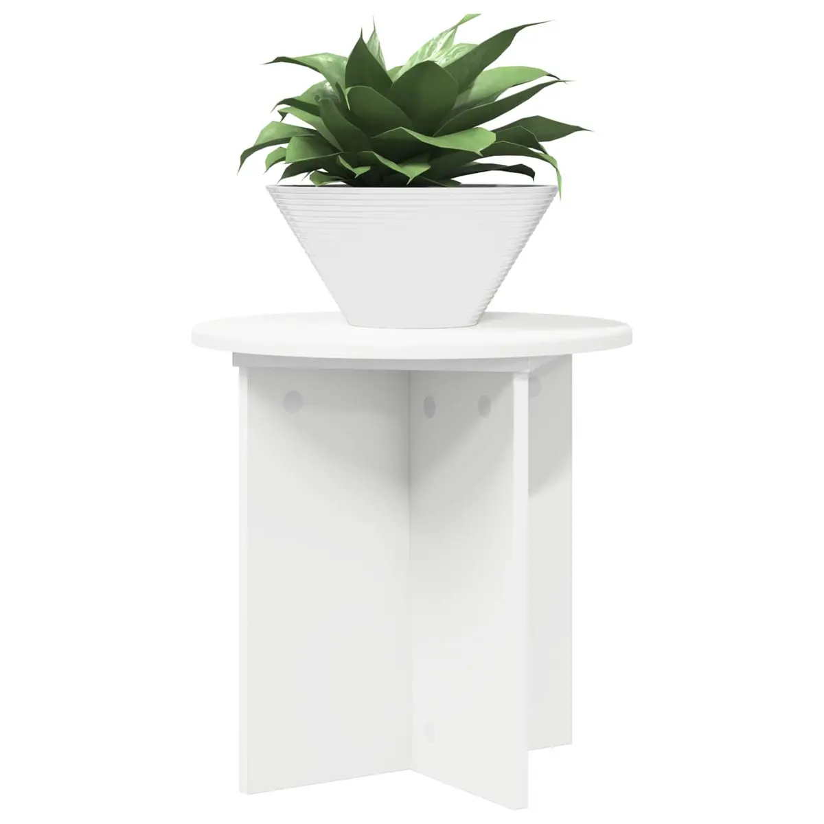 Plant Stand 2 Pieces White Ø40 x 40cm Engineered Wood