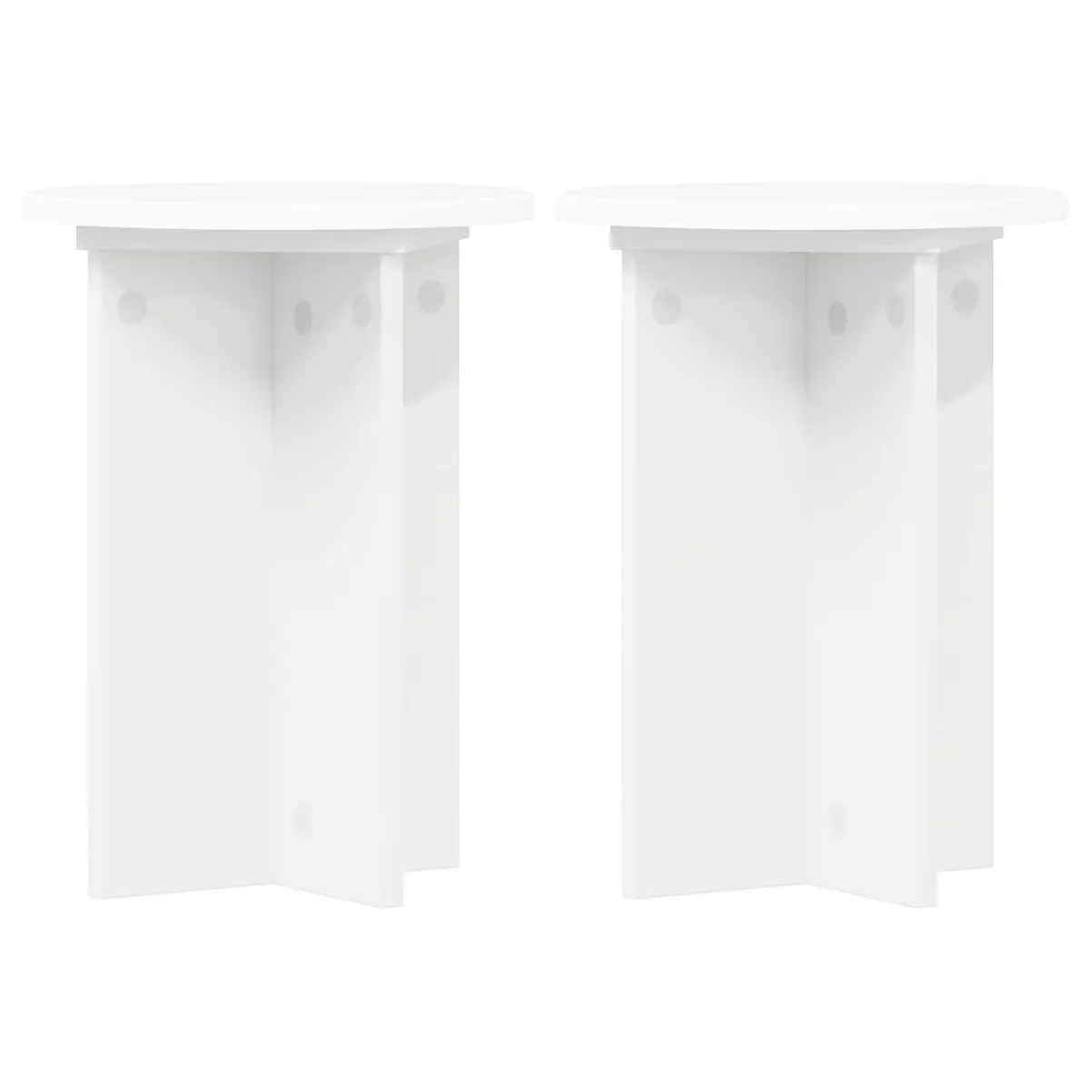 Plant Stand Indoor 29.5 x 40 cm 2 Pieces White Modern Engineered Wood