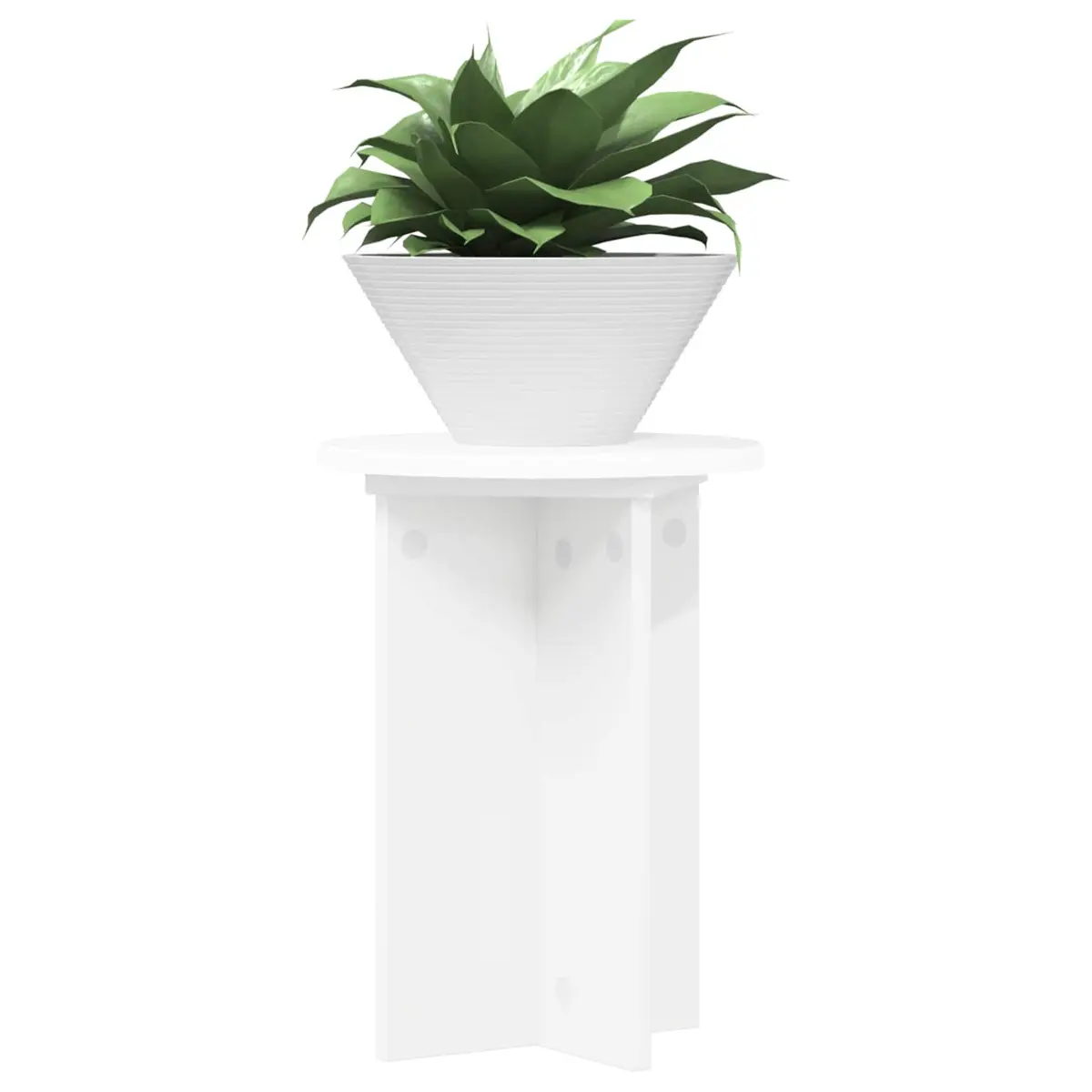 Plant Stand Indoor 29.5 x 40 cm 2 Pieces White Modern Engineered Wood