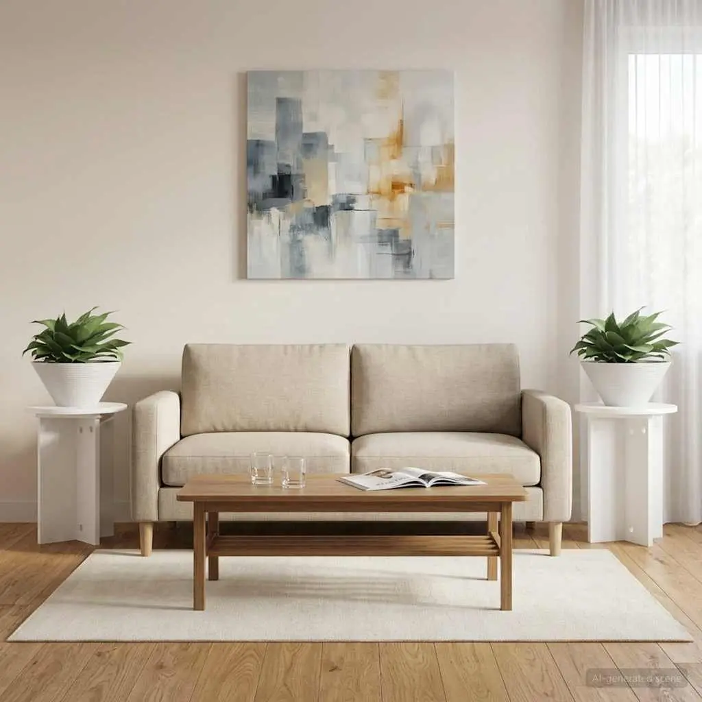 Plant Stand Indoor 29.5 x 40 cm 2 Pieces White Modern Engineered Wood