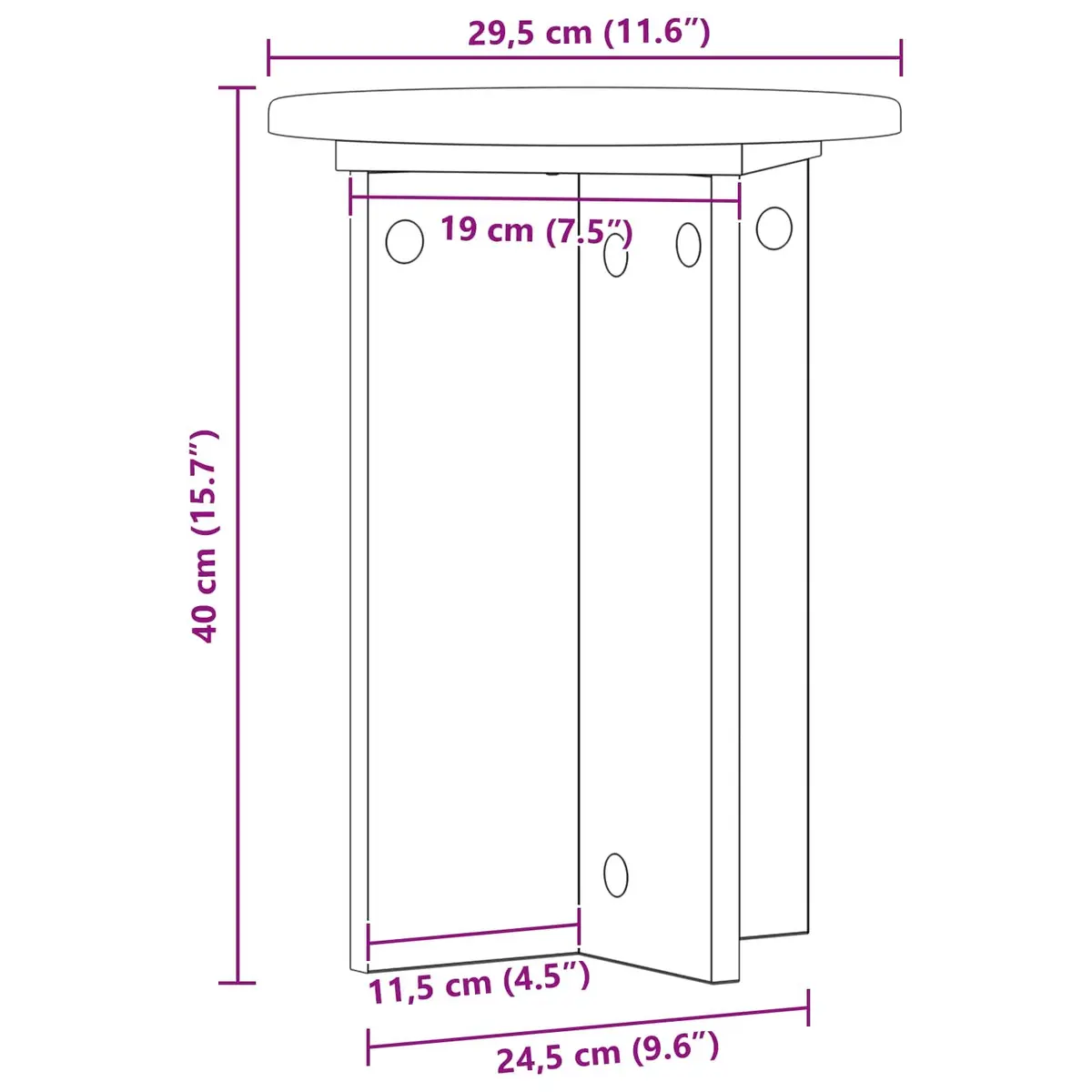 Plant Stand Indoor 29.5 x 40 cm 2 Pieces White Modern Engineered Wood