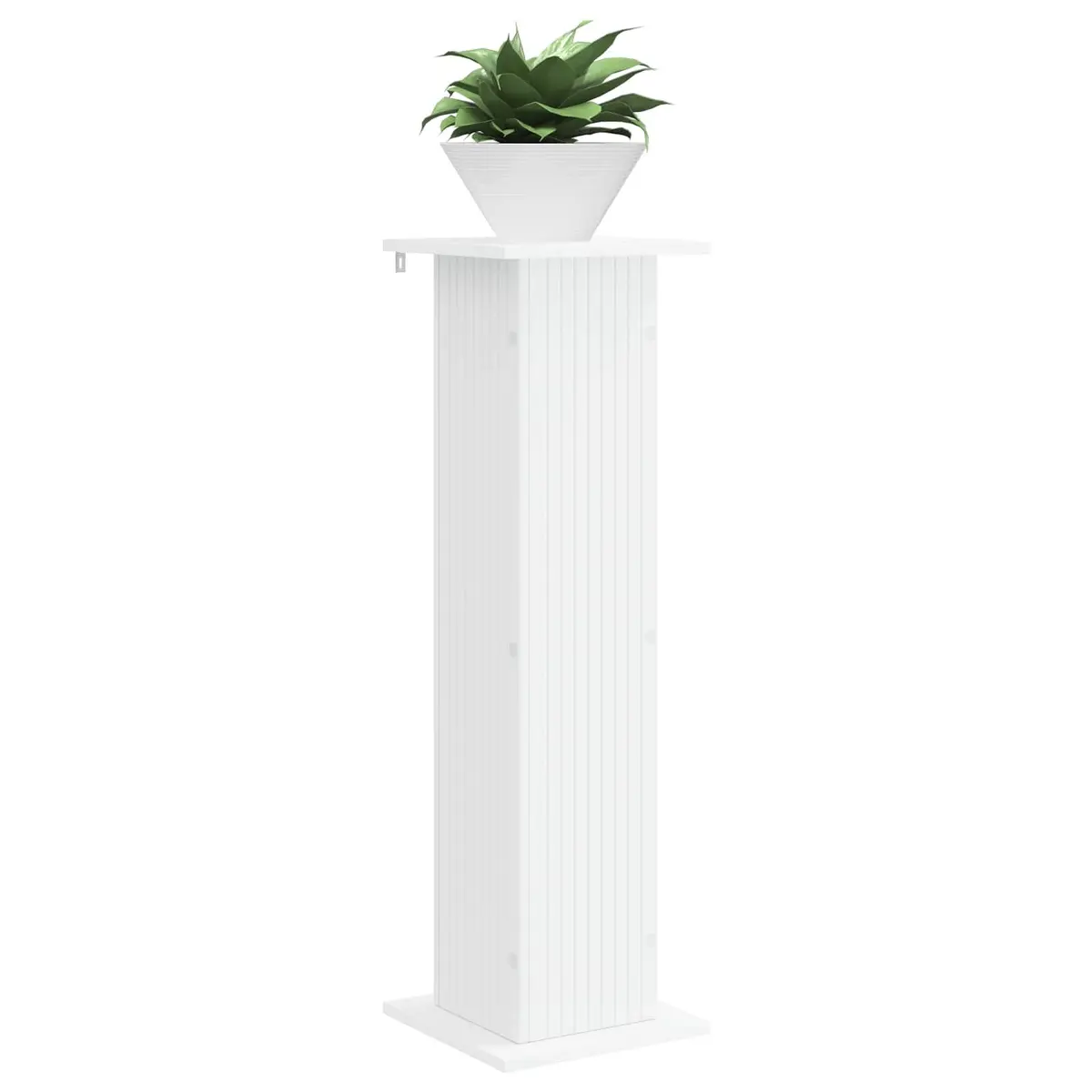 Plant Stand Indoor Use 2 Pieces White Engineered Wood Display Riser