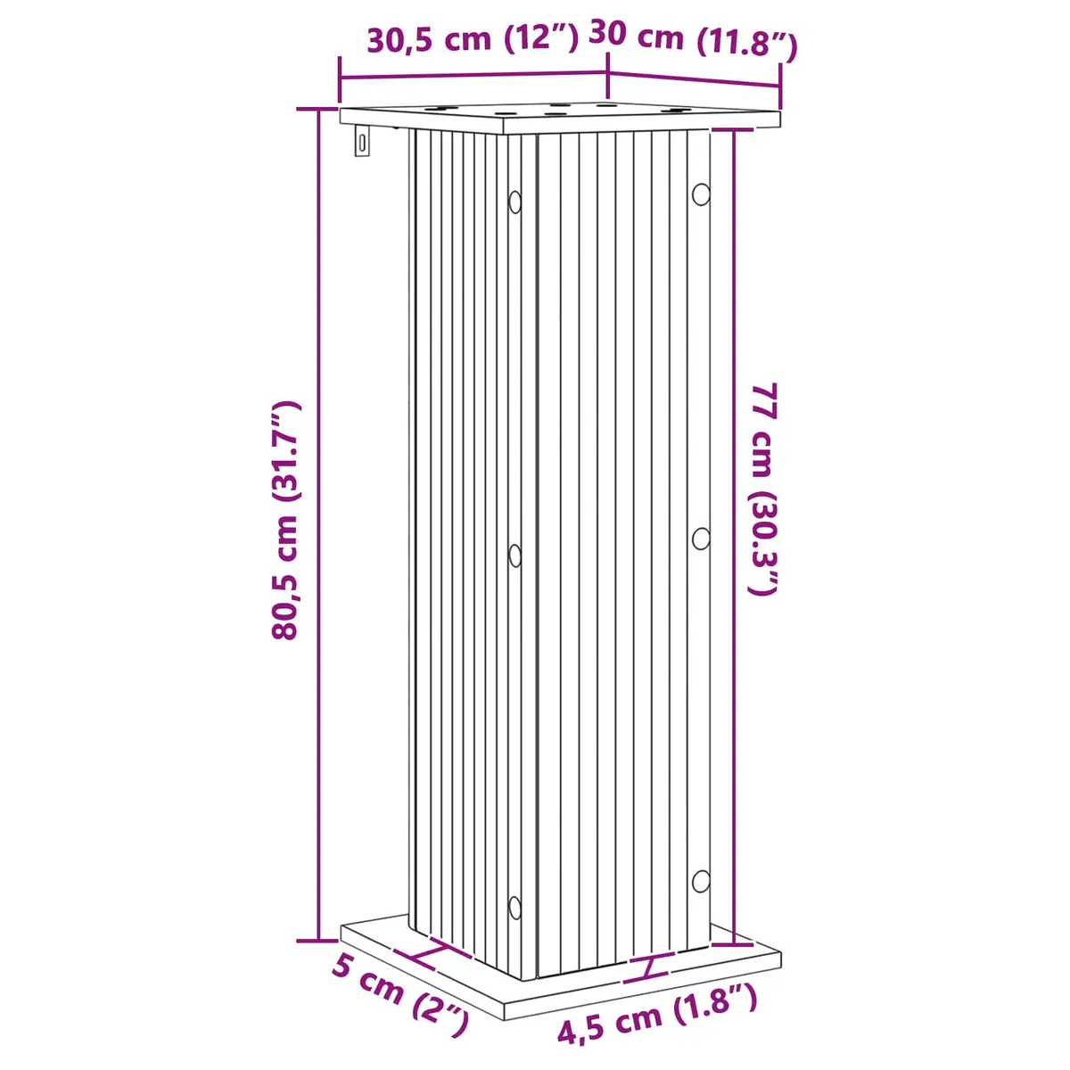 Plant Stand Indoor Display Riser 30.5 x 30 x 80.5 cm 2 Pieces White Home Garden Décor