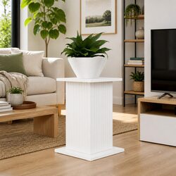 Plant Stand 2 Pieces White Modern Indoor Display Riser Home Garden Décor 30.5cm