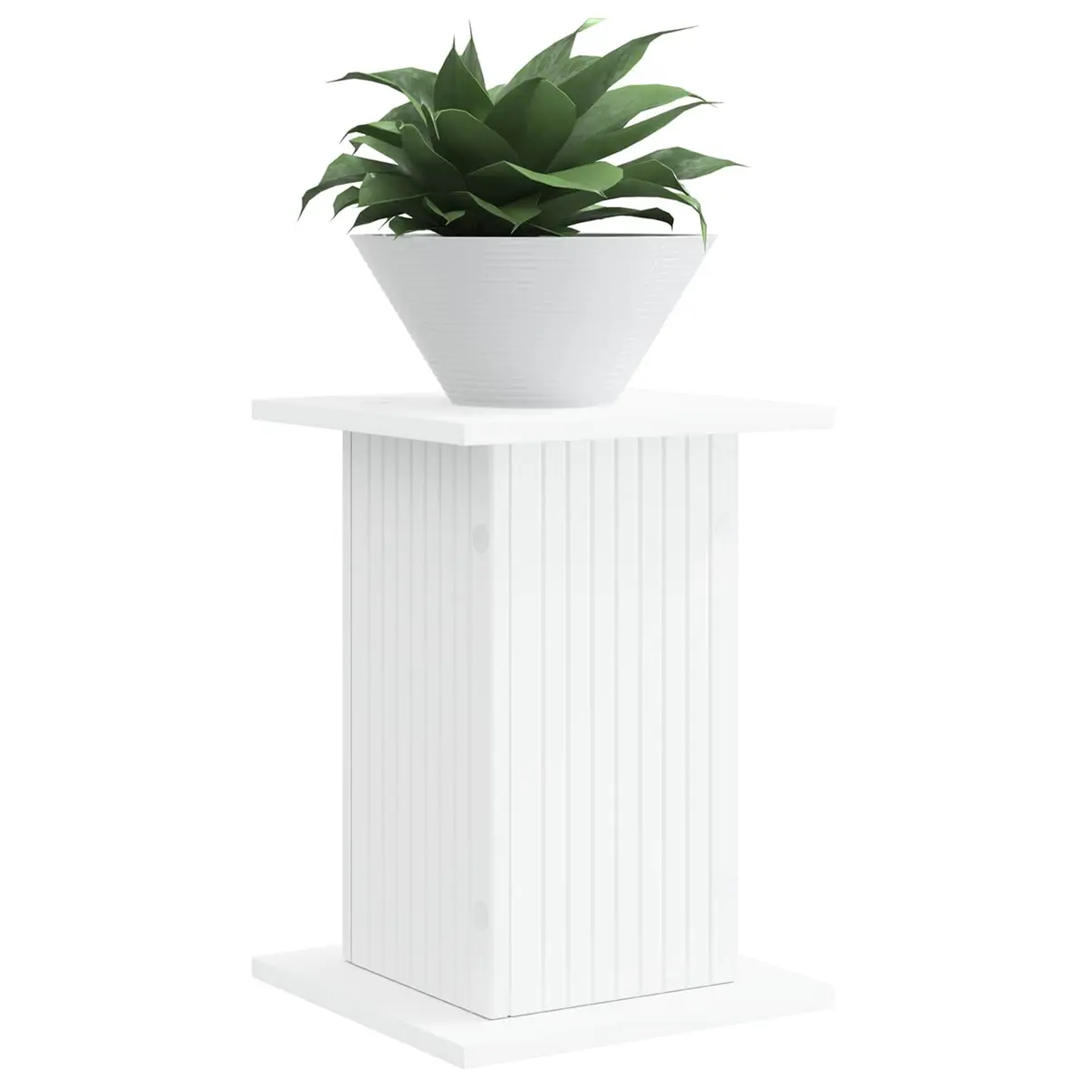 Plant Stand Indoor 2 Pieces White Modern Display Riser 30.5cm