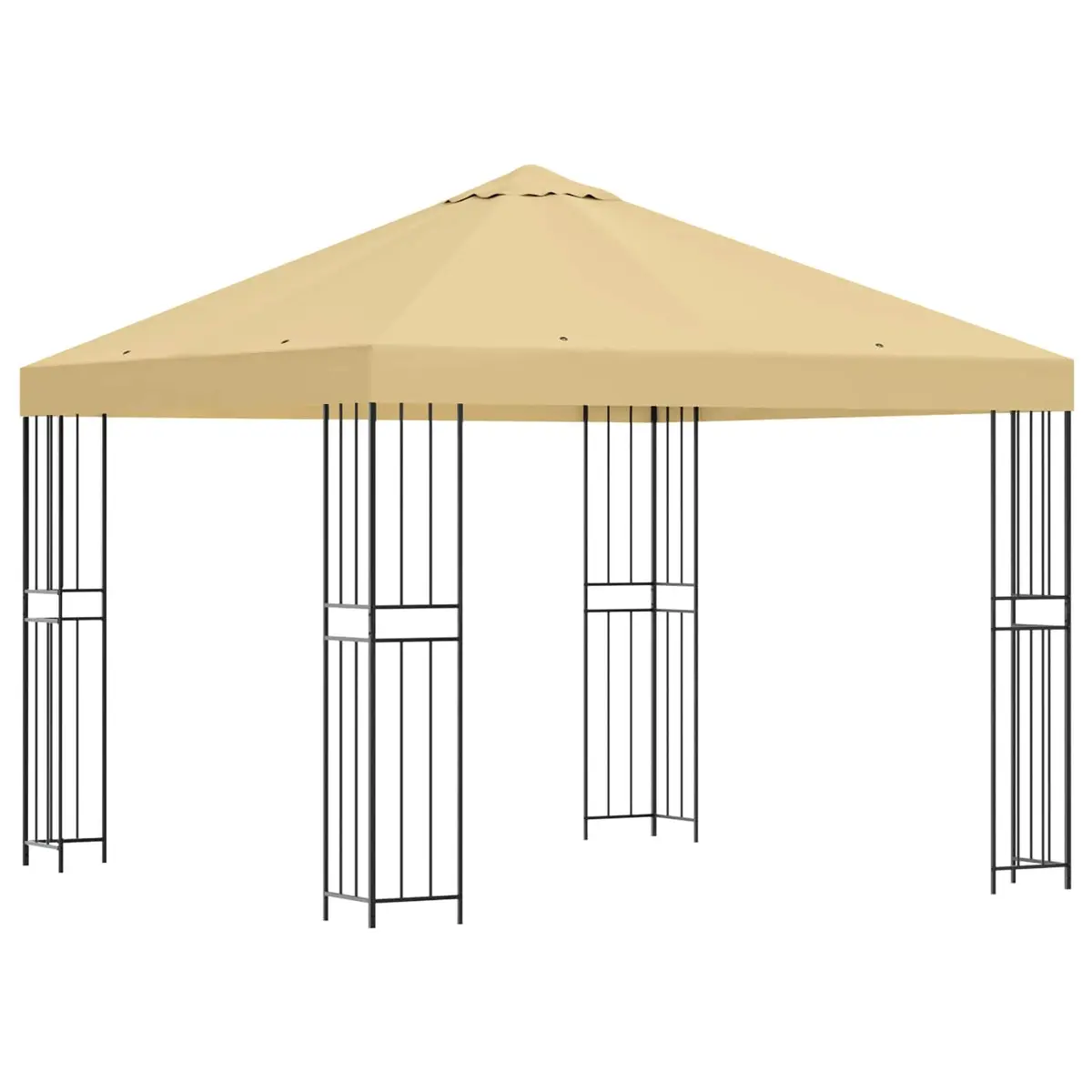 Gazebo 3 x 3 m Outdoor Canopy Cream Polyester Steel Frame Garden Patio Shelter