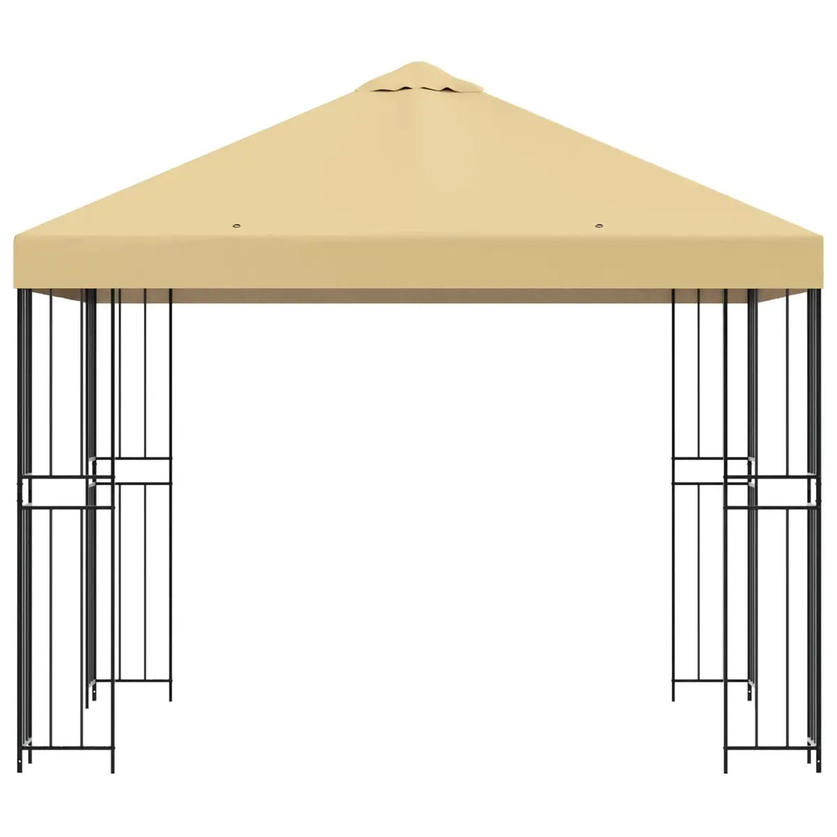 Gazebo 3 x 3 m Outdoor Canopy Cream Polyester Steel Frame Garden Patio Shelter