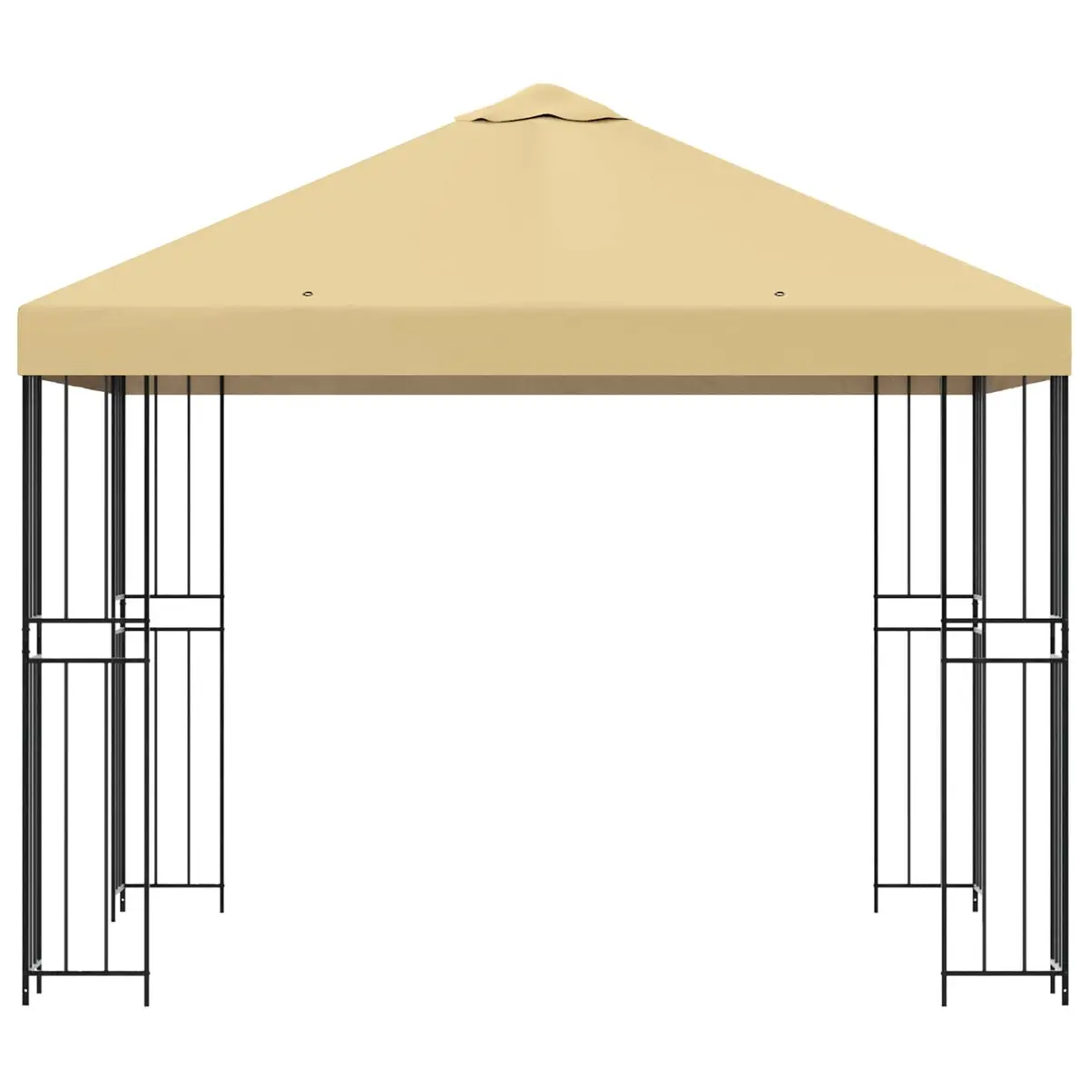 Gazebo 3 x 3 m Outdoor Canopy Cream Polyester Steel Frame Garden Patio Shelter