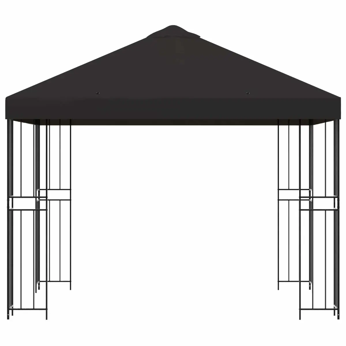 Gazebo outdoor garden 3x3m anthracite polyester steel frame patio shelter