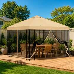 3 x 3 m Gazebo: Steel Frame & Polyester Roof