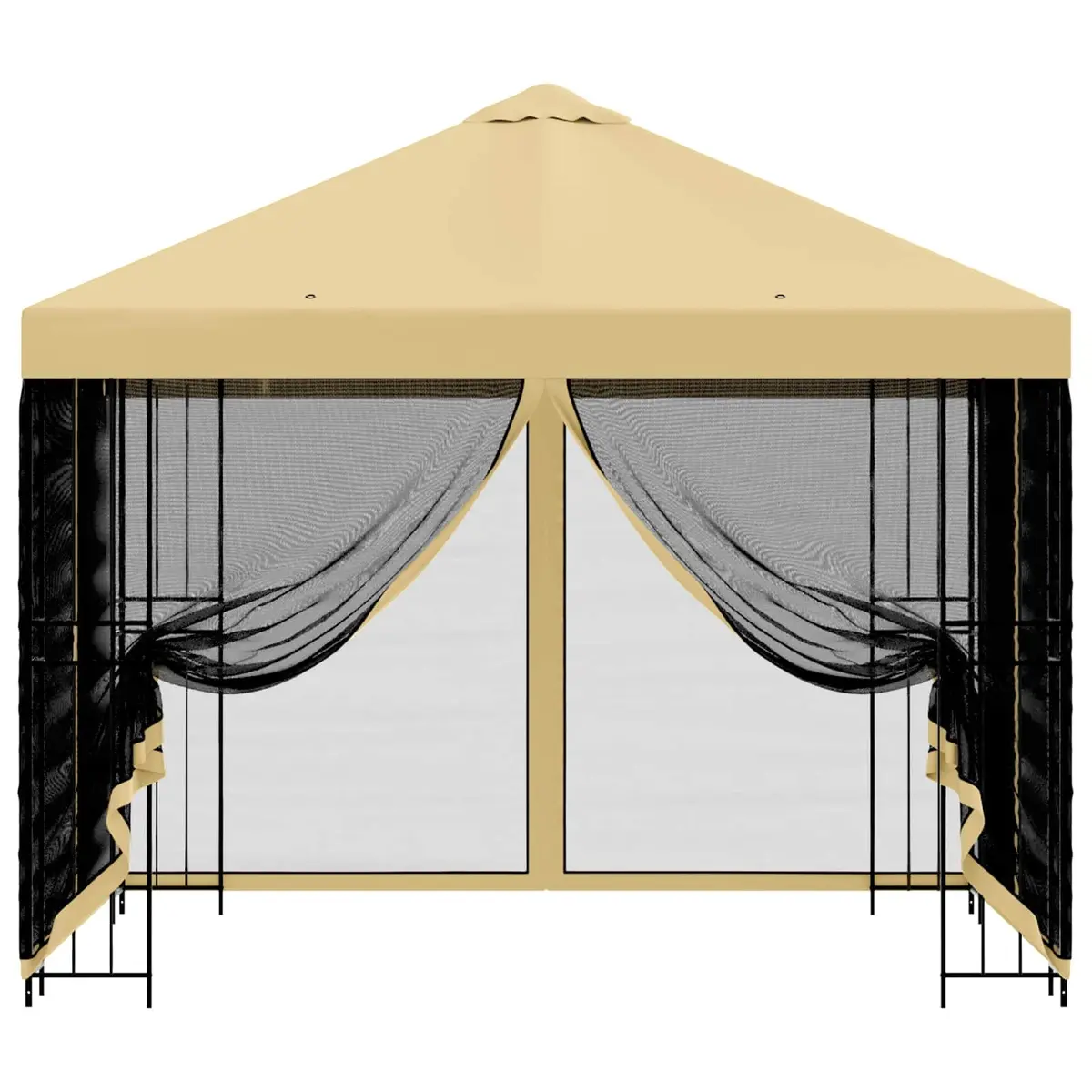Garden Gazebo Outdoor 3 x 3 m Cream Polyester Steel Frame