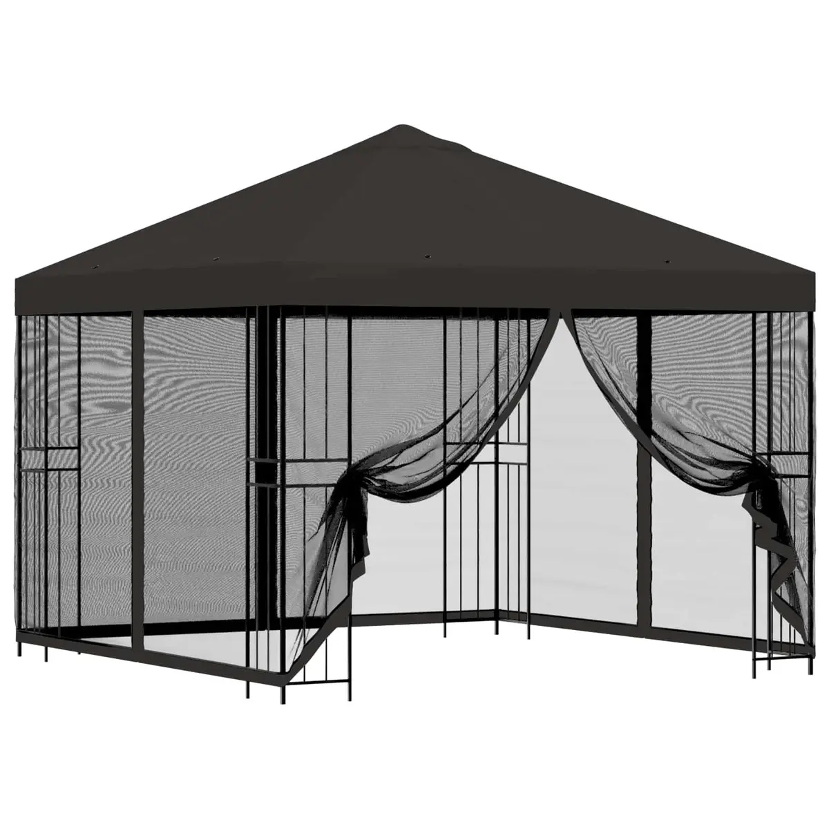 Garden Gazebo Outdoor Canopy 3x3m with Sidewalls Anthracite for Patio Shade
