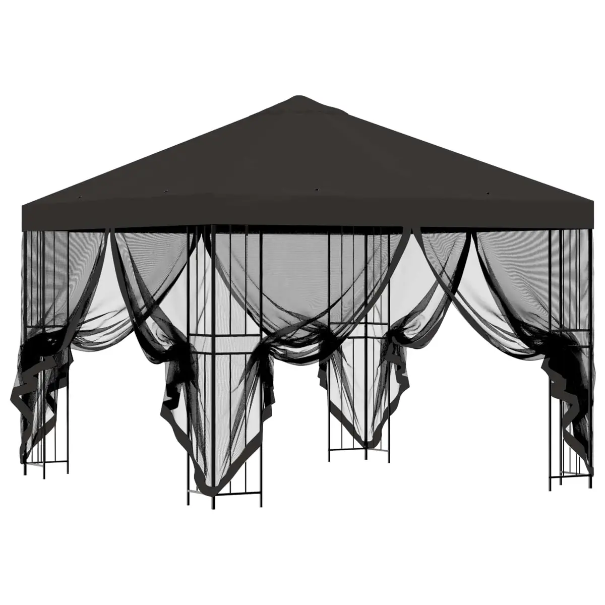 Garden Gazebo Outdoor Canopy 3x3m with Sidewalls Anthracite for Patio Shade