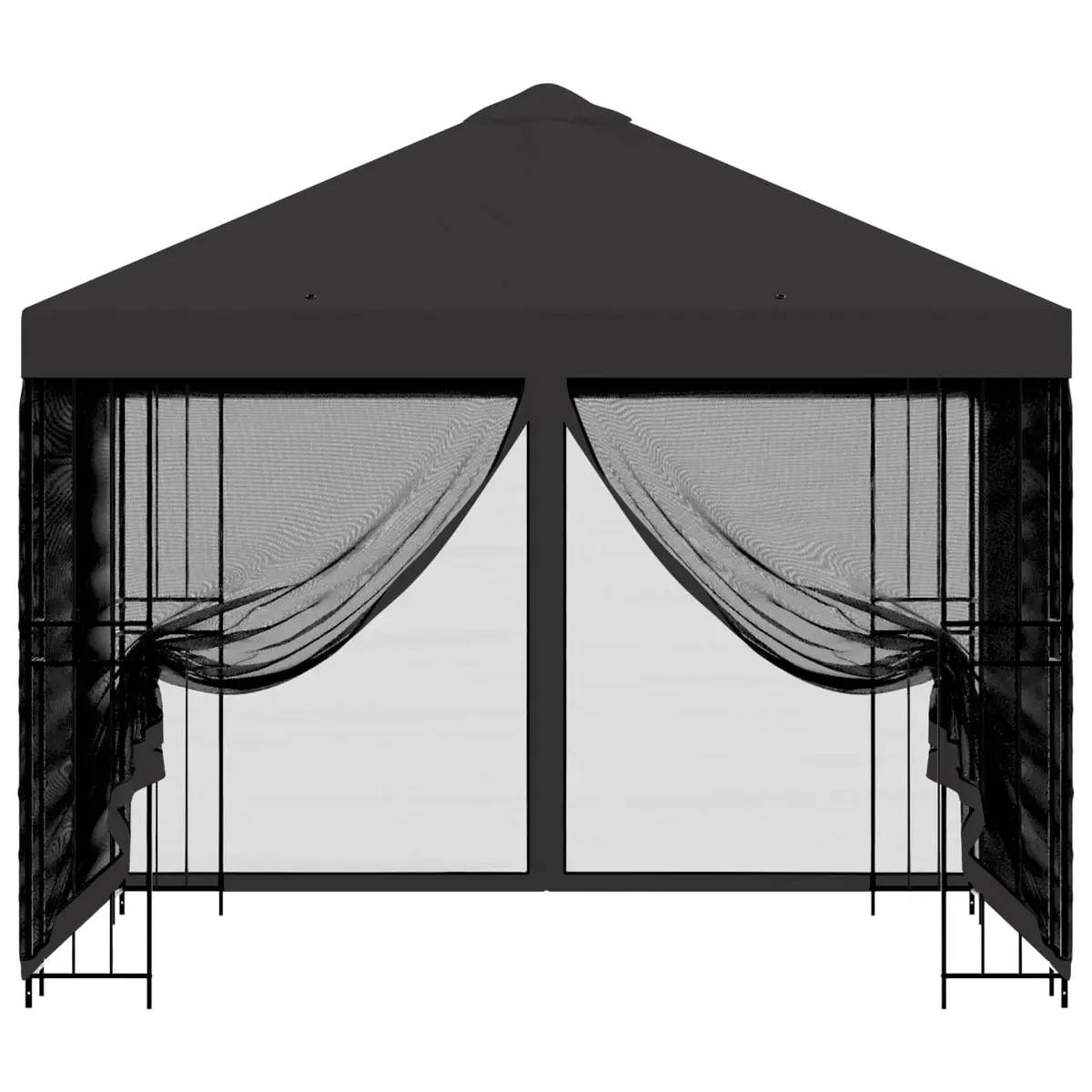 Garden Gazebo Outdoor Canopy 3x3m with Sidewalls Anthracite for Patio Shade