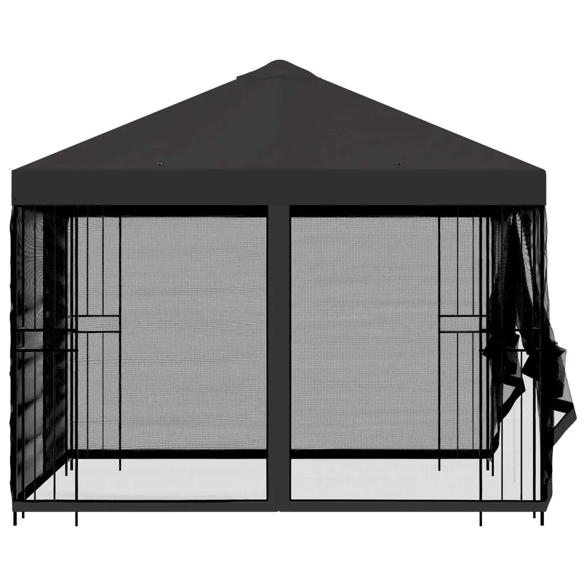 Garden Gazebo Outdoor Canopy 3x3m with Sidewalls Anthracite for Patio Shade