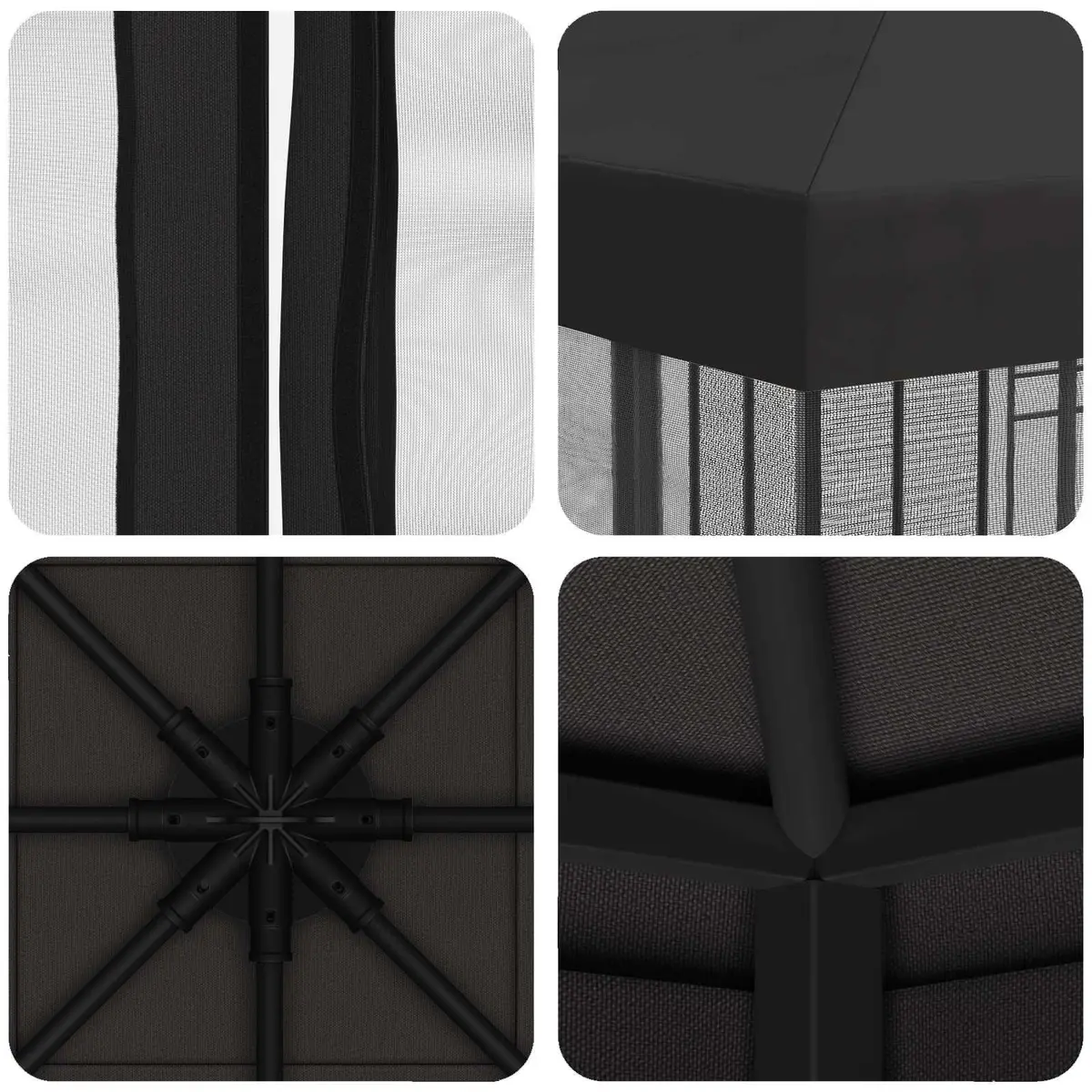 Garden Gazebo Outdoor Canopy 3x3m with Sidewalls Anthracite for Patio Shade