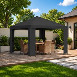 3 x 3 m Outdoor Gazebo Canopy - Steel Frame & Polyester
