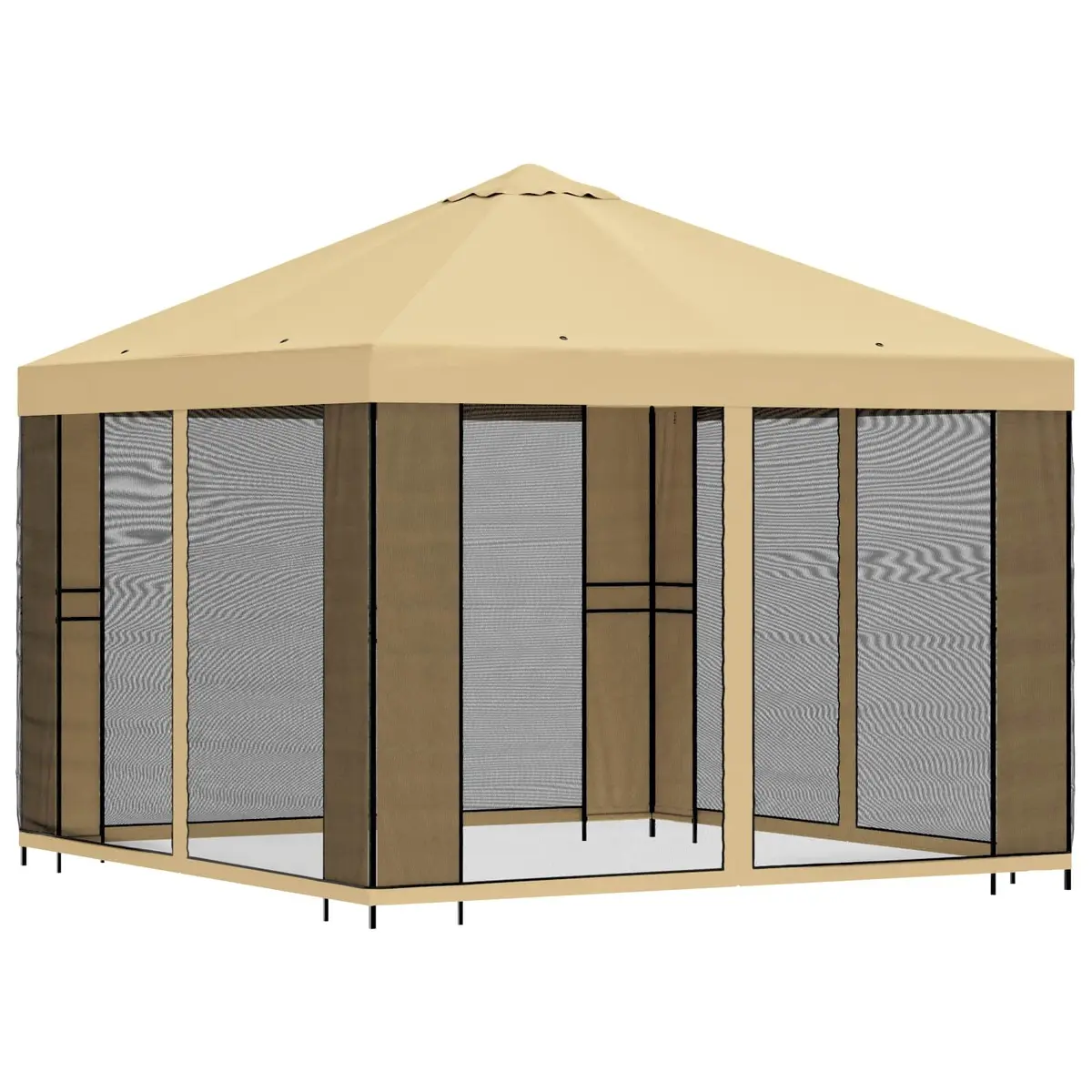 3x3m Cream Polyester Gazebo