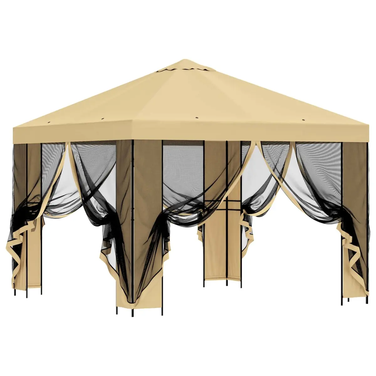 3x3m Cream Polyester Gazebo