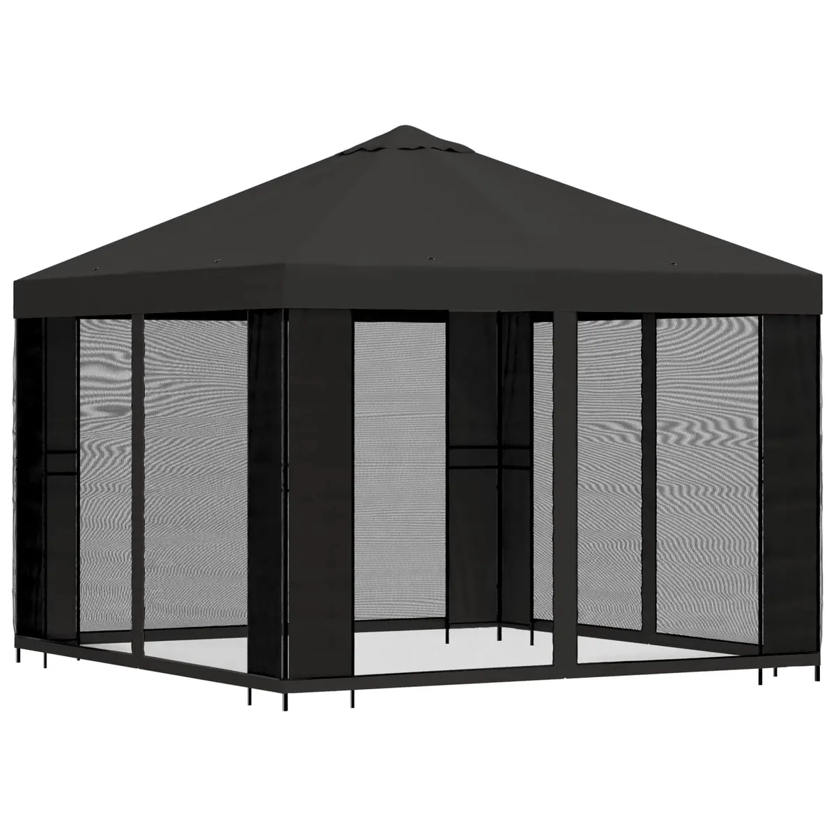 Garden Gazebo 3x3m Outdoor Canopy Shade Structure with Sidewalls Anthracite