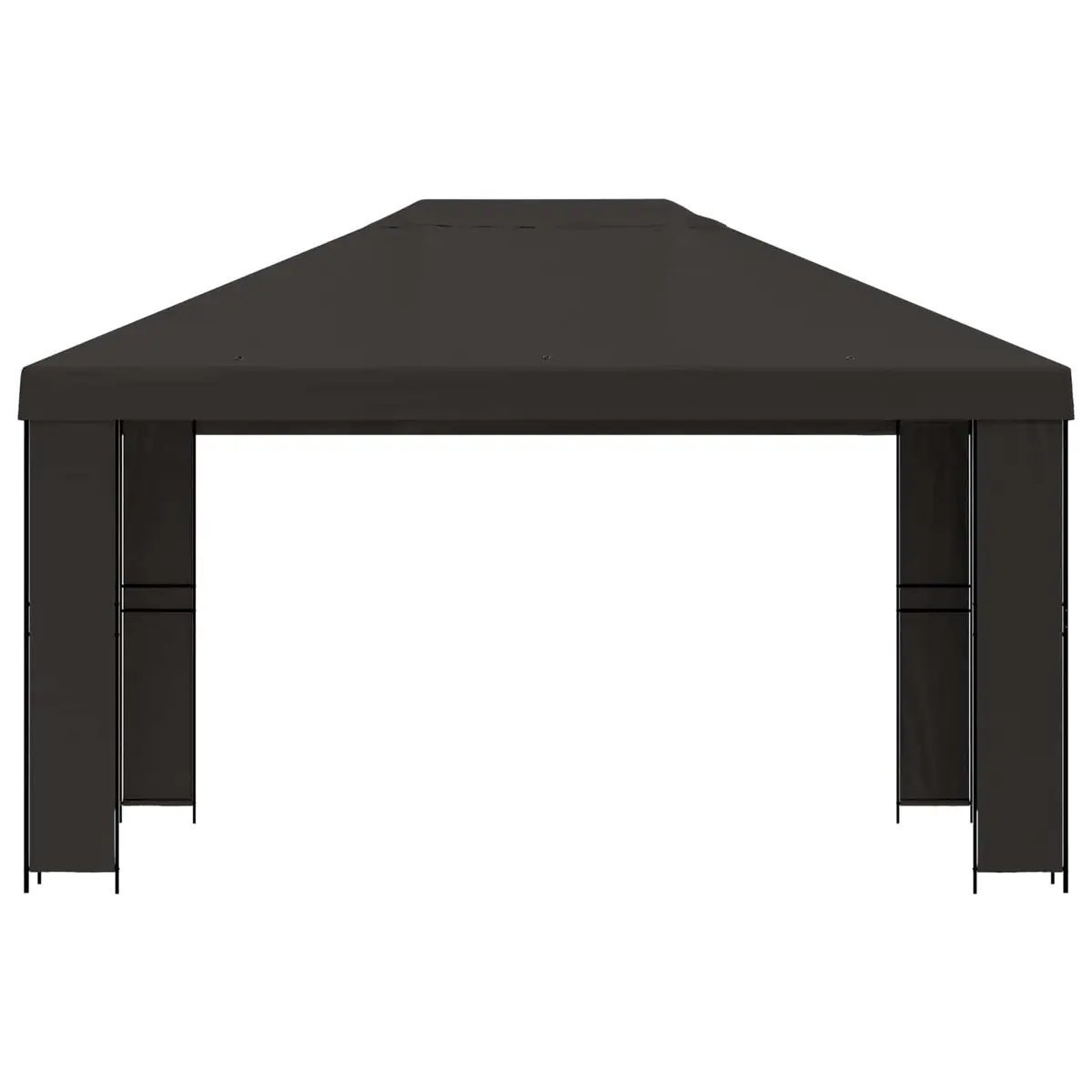 Gazebo 4 x 3 m Anthracite Outdoor Canopy Shade Structure Steel Frame Polyester