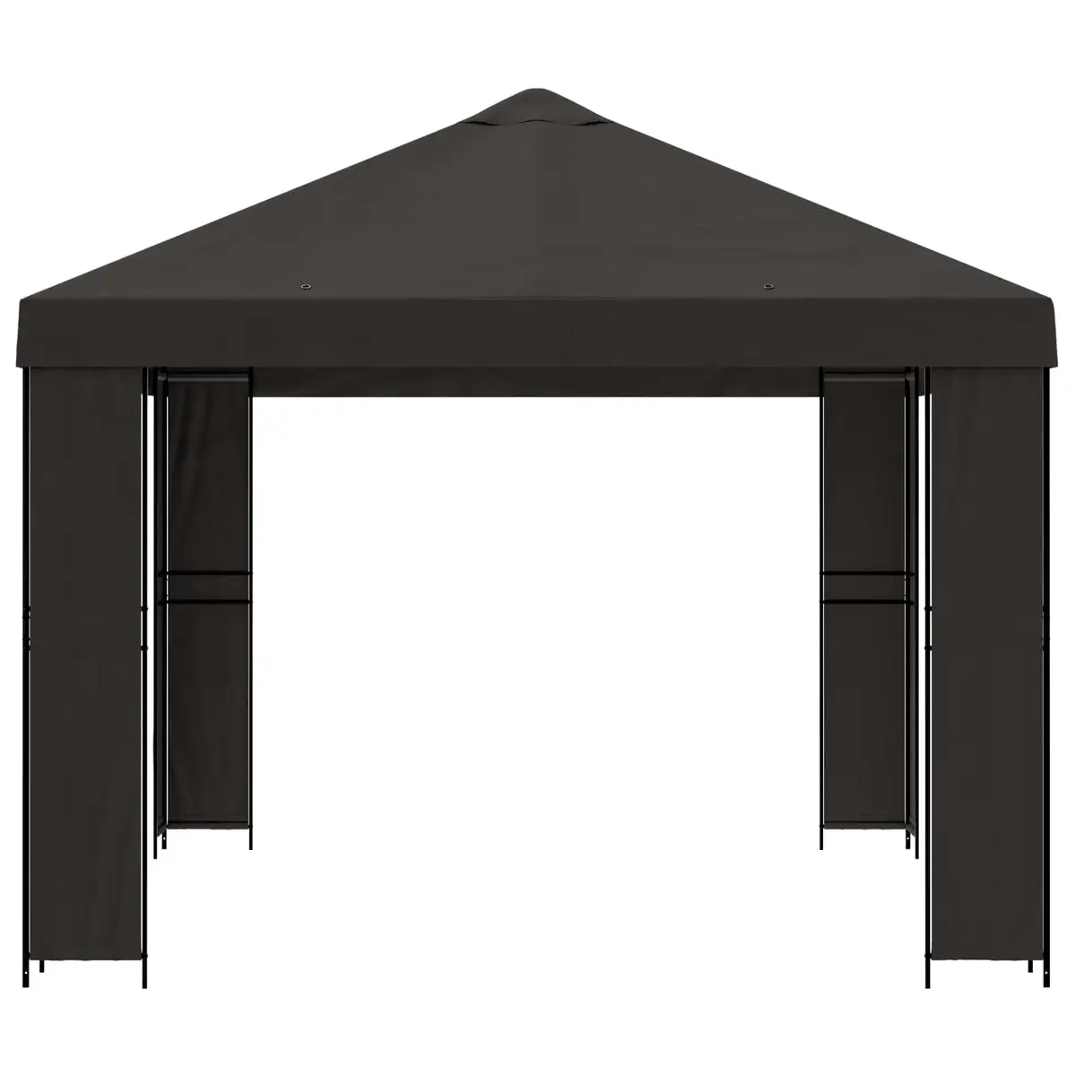 Gazebo 4 x 3 m Anthracite Outdoor Canopy Shade Structure Steel Frame Polyester