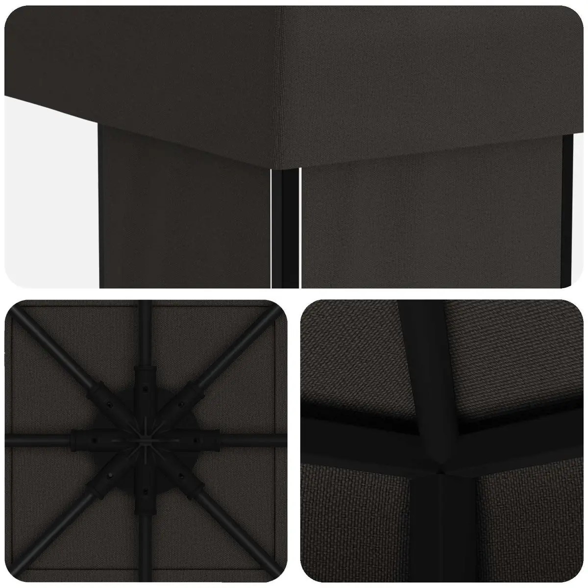 Gazebo 4 x 3 m Anthracite Outdoor Canopy Shade Structure Steel Frame Polyester