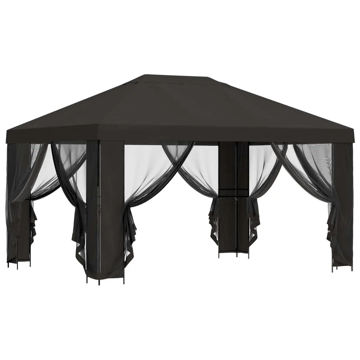 Garden Gazebo Canopy 4x3m Anthracite Outdoor Structures Shade Pavilion