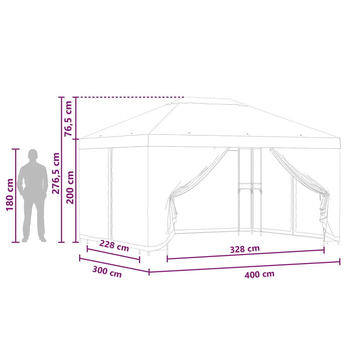 Garden Gazebo Canopy 4x3m Anthracite Outdoor Structures Shade Pavilion
