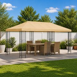 Garden Gazebo Canopy Cover Specifications: 6 x 3 m Cream