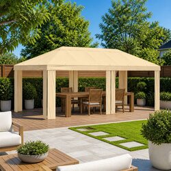 Gazebo Canopy Cover 6 x 3 m - Cream Polyester