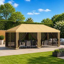 Gazebo Canopy Cover Specifications: 600.5 x 300.5 cm, Cream, Polyester